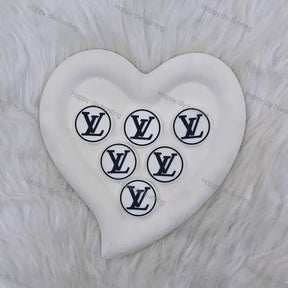 Black White Round LV Silicone Focal Beads For DIY Beadable Pens