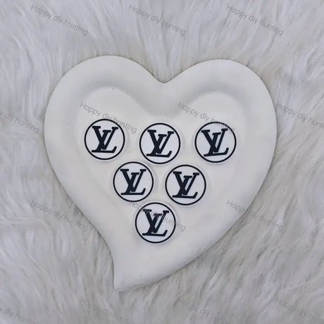 Black White Round LV Silicone Focal Beads For DIY Beadable Pens