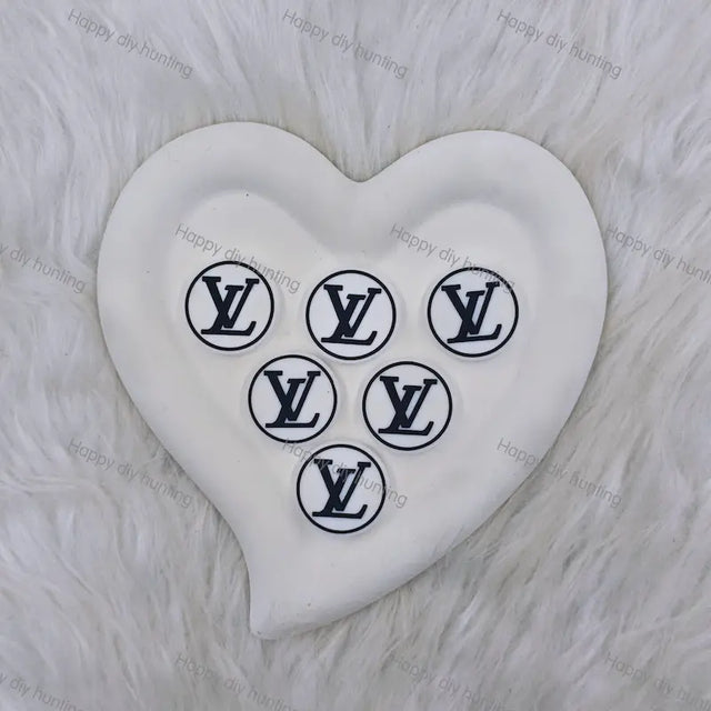 Black White Round LV Silicone Focal Beads For DIY Beadable Pens