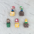 5pcs PVC block game character pen toppers for DIY beadable pen craft & handmade stationery making