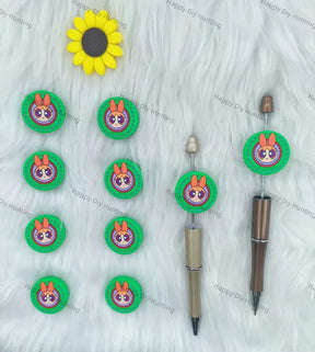 Handmade Beadable Pen with Blossom Silicone Focal Beads