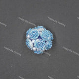 Blue 20mm 3D acrylic pearl rose flower beads for beadable pen jewelry making