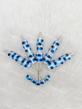 3pcs blue furry monster printed beadable pen blanks for DIY bead craft & custom handmade pen making