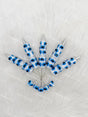 3pcs blue furry monster printed beadable pen blanks for DIY bead craft & custom handmade pen making