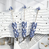 blue white circular graphic beadable pens for diy handmade stationery crafts wholesale