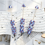 blue white orange circular print beadable pens for diy handmade stationery crafts wholesale