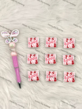 Finished DIY Pen With Book Club Letter Quote Silicone Focal Beads