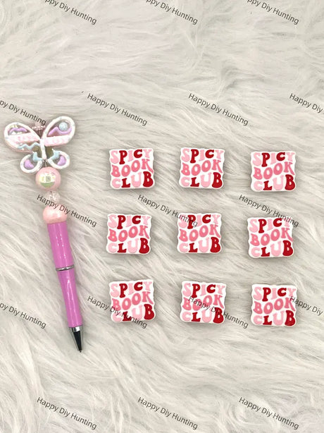 Finished DIY Pen With Book Club Letter Quote Silicone Focal Beads