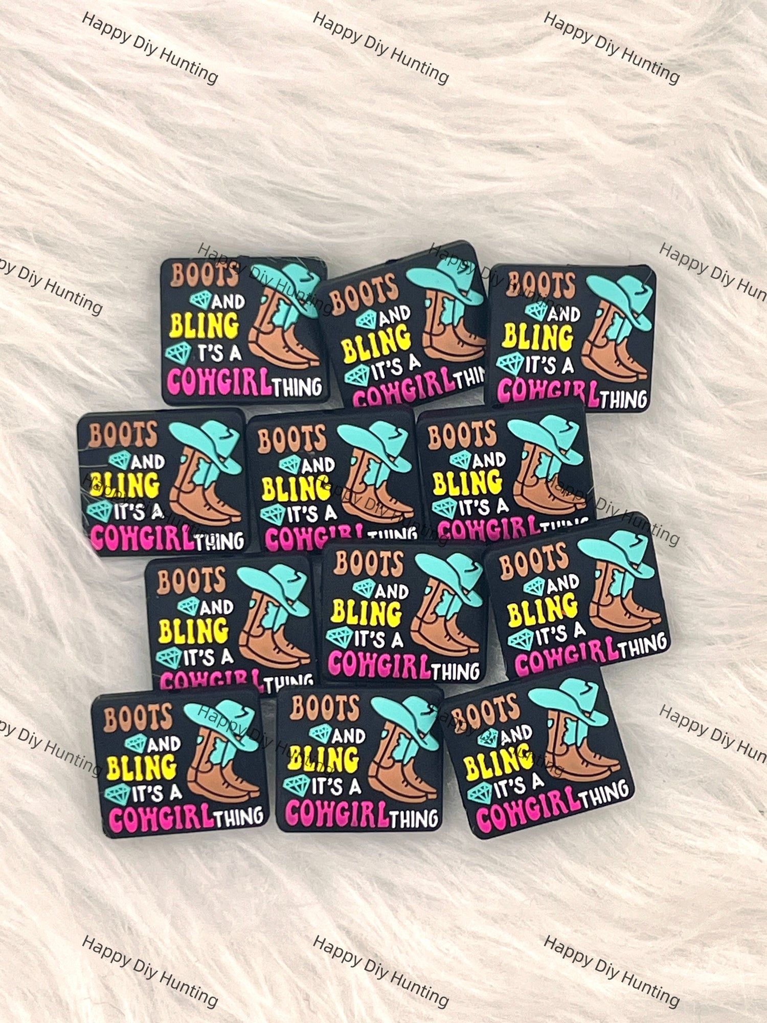 Boots And Bling It's A Cowgirl Thing Silicone Focal Bead