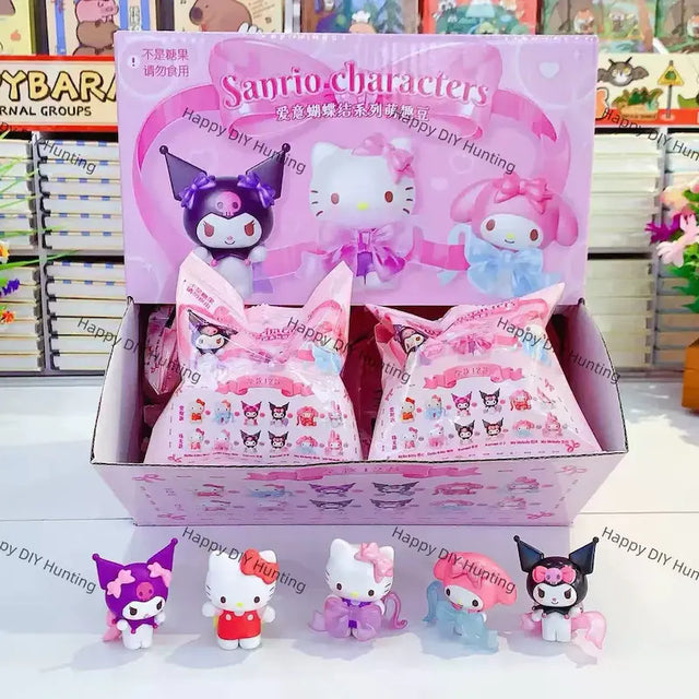 Bow Decor Cute Mini Figure Pen Topper for Stationery & Beadable Pen Decor