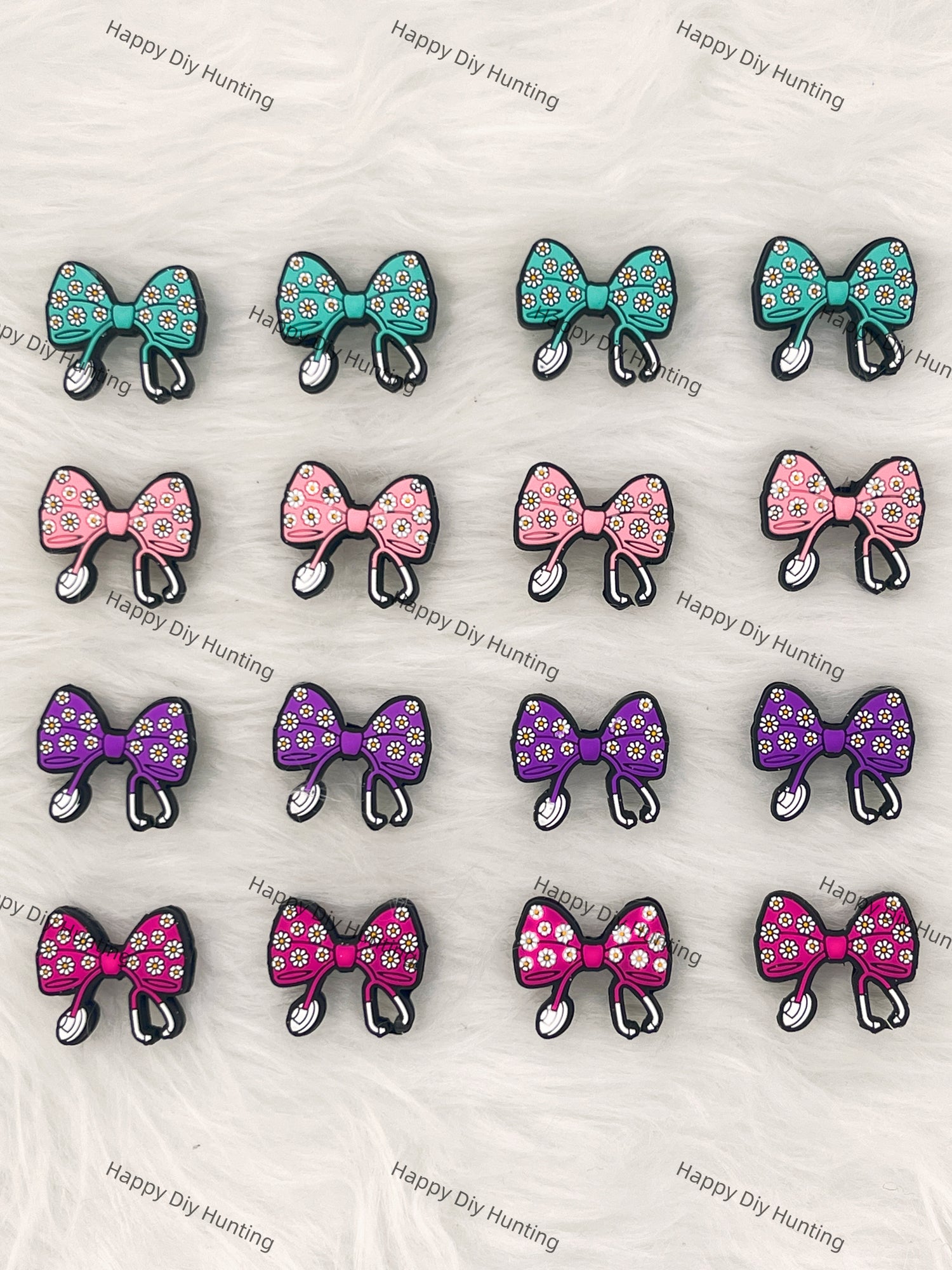Bowknot With Flowers And Doctor's Receiver Silicone Focal Beads Wholesale, silicone focal beads for pens