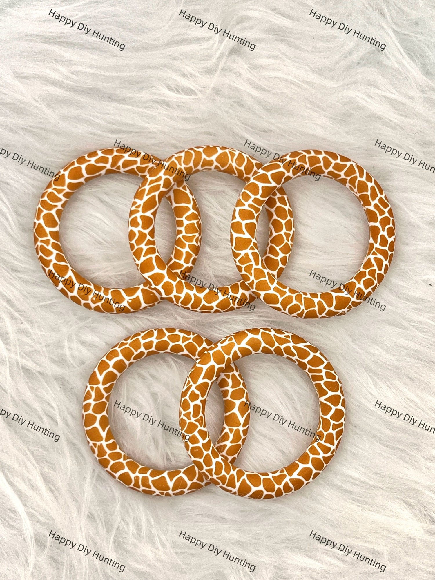 Brown Beadable Silicone Ring Car Hanger Charm Loop