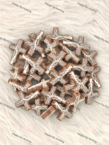 Brown Cross Pattern Silicone Focal Beads for DIY Pen Making