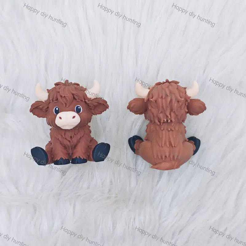 Brown Highland Cow 3D Pen Topper (No Hole) for DIY Beadable Pens Wholesale