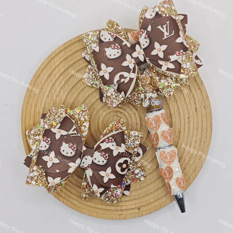 Brown LV Bow Beads For DIY Beadable Pens