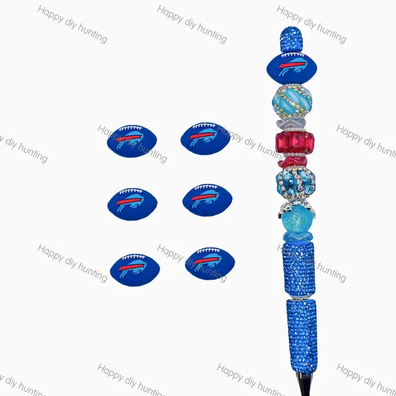 Buffalo Bills Football team Silicone Focal Beads, Wholesale Silicone Focal Beads for Pens2