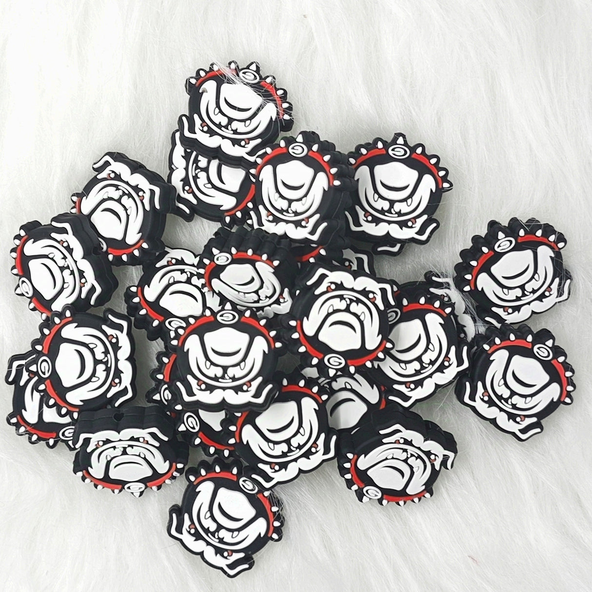 Bulldog football team silicone focal beads for beadable pens