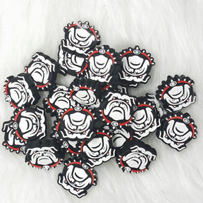 Bulldog football team silicone focal beads for beadable pens