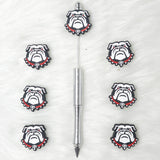 Bulldog football team silicone focal beads for beadable pens