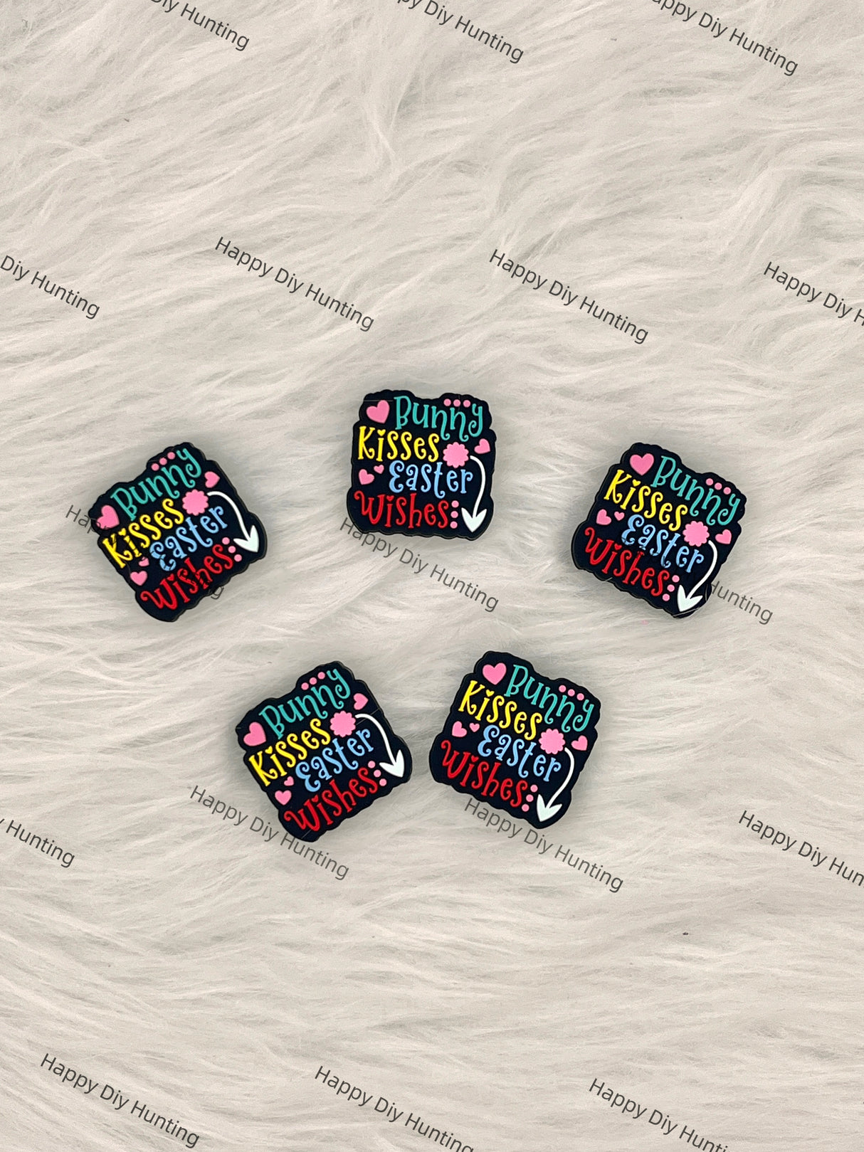 Bunny Kisses Easter Wishes Silicone Focal Beads