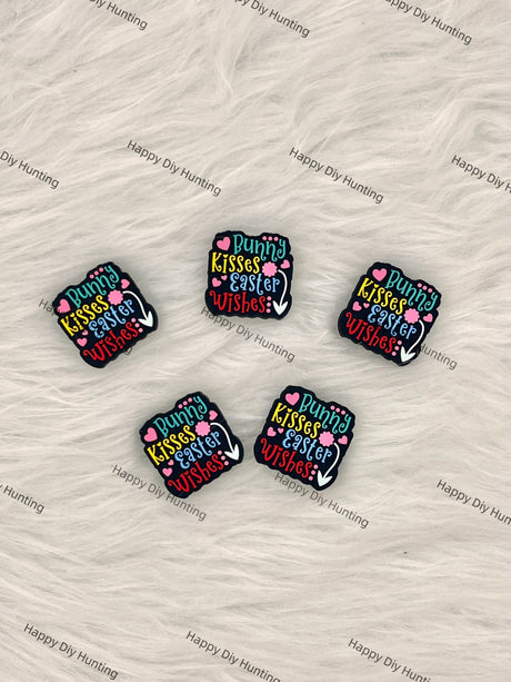Bunny Kisses Easter Wishes Silicone Focal Beads