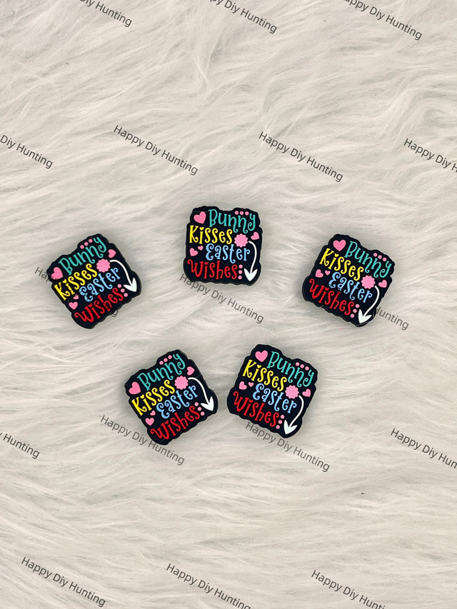 Bunny Kisses Easter Wishes Silicone Focal Beads