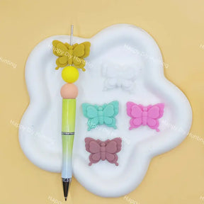 Multi-color butterfly silicone focal beads for custom beaded pen making