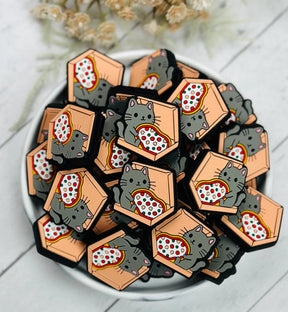 Pizza Cat Focal Silicone Bead, Animal Shape Focal Silicone Bead Focal Beads for Pens