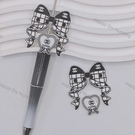 CHANEL Bow Printed Acrylic Beads for DIY Beadable Pens & Jewelry