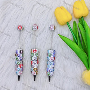 Cartoon Colourful Kitten DIY Beadable Pens Wholesale, Beadable Pens Supplies