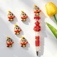 Cartoon Red Heart Queen Figure Pen Topper for DIY Beadable Pens