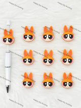 Handmade Beadable Pen with 3D Pink Hero Girl Silicone Beads