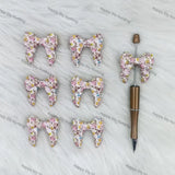 Handmade Beadable Pen with 3D Cartoon Mouse Bowknot Silicone Focal Beads