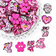 Acrylic focal beads featuring a cartoon pink leopard print design. Lightweight, stylish, and durable, perfect for beadable pens, keychains, and handmade crafts.