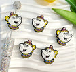 Silicone focal beads featuring a cute cartoon teapot character design. Soft, durable, and flexible, perfect for beadable pens, keychains, and handmade crafts.