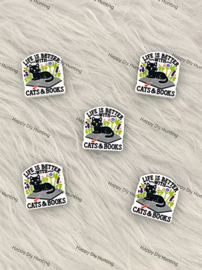 Cat & Book Quote Silicone Focal Beads for DIY Beadable Pen Making