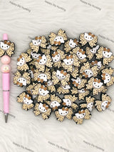 Cat with Bow Silicone Focal Beads Wholesale for Pen DIY
