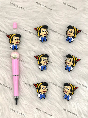 Handmade Beadable Pen With Long Nose Silicone Focal Beads