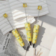 cheerful bright yellow whimsical little character print beadable pens for diy silicone focal bead craft wholesale