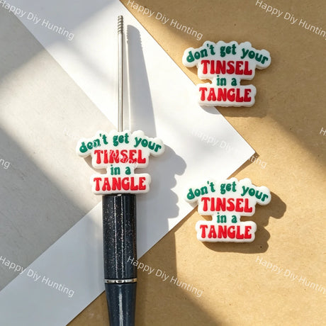 Christmas Funny Holiday Quote Silicone Focal Beads for DIY Beadable Pens