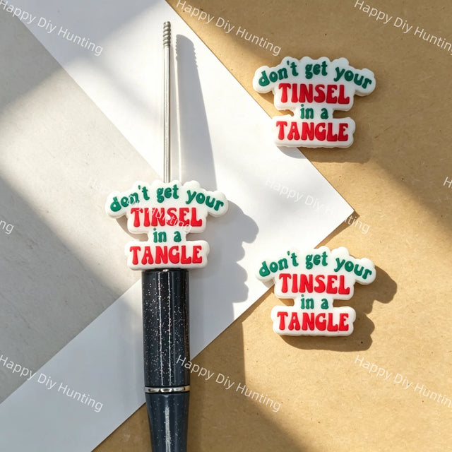 Christmas Funny Holiday Quote Silicone Focal Beads for DIY Beadable Pens