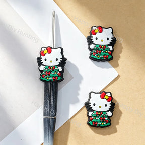 Christmas HelloKitty Silicone Focal Beads For DIY Beadable Pens& Jewelry