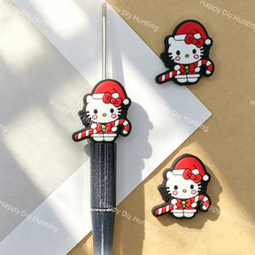 Christmas HelloKitty Silicone Focal Beads for DIY Beadable Pens