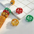 Christmas color hollow heart metal bead caps and spacer findings designed to fit 20mm beads. Sturdy, shiny, and festive, perfect for beadable pens, keychains, and handmade holiday crafts.