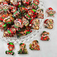 	Acrylic focal beads featuring a Christmas elf print design. Lightweight, festive, and durable, perfect for beadable pens, keychains, and handmade holiday crafts.