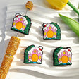 Silicone focal beads featuring a Christmas snowy candy house design. Soft, durable, and flexible, perfect for beadable pens, keychains, and handmade holiday crafts.