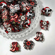 Acrylic focal beads featuring a Christmas western cowboy, cow, bow, and boot print design. Lightweight, rustic, and durable, perfect for beadable pens, keychains, and handmade holiday crafts.