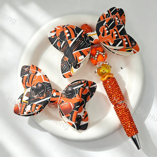 Cincinnati Bengals Graphic Bow Beads For DIY Beadable Pens