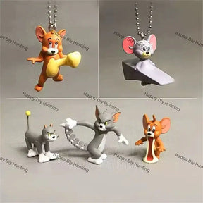 Classic Cat & Mouse Cartoon Pen Topper for Kawaii Stationery & Beadable Pen Craft Decor