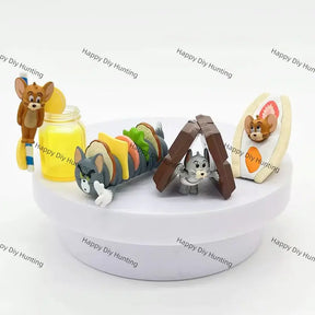 Classic Cat & Mouse Food Theme Pen Topper for Kawaii Stationery & Beadable Pen Craft Decor